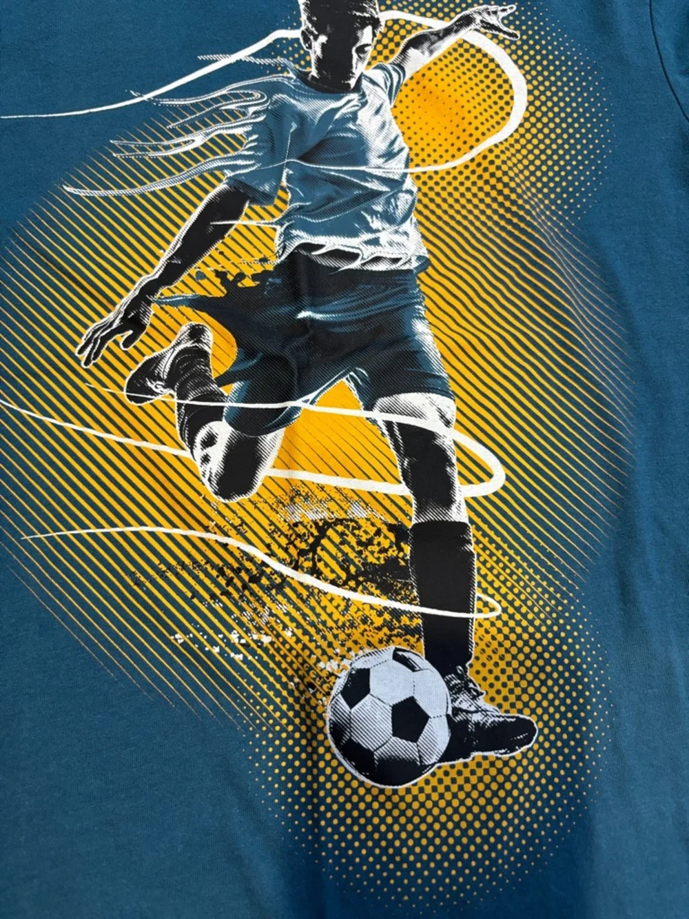 The Children's Place Soccer Graphic Tee Athletic Teal Boys M 7/8
